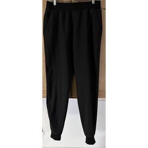 FLX Jogger Pants Small Black Hi-Rise‎ Flat Front Waist Side Pocket